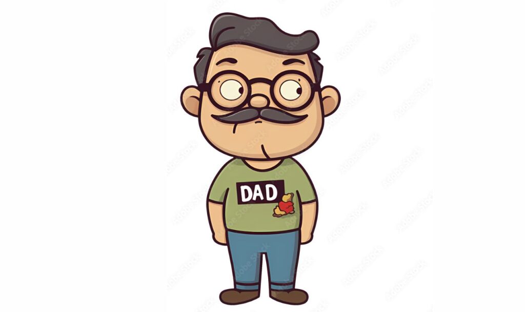 funny dad illustration